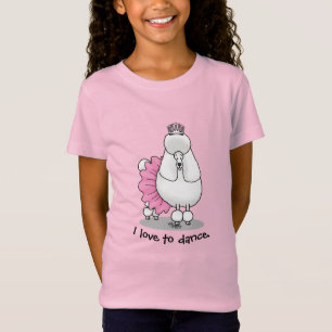 Cute Ballet Ballerina Princess Pudel Hund (vitt) T Shirt