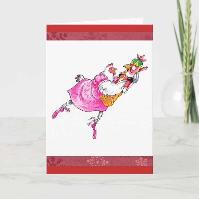 Cute Ballet Chicken-julkort Kort (Framsida)