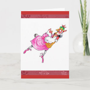 Cute Ballet Chicken-julkort Kort