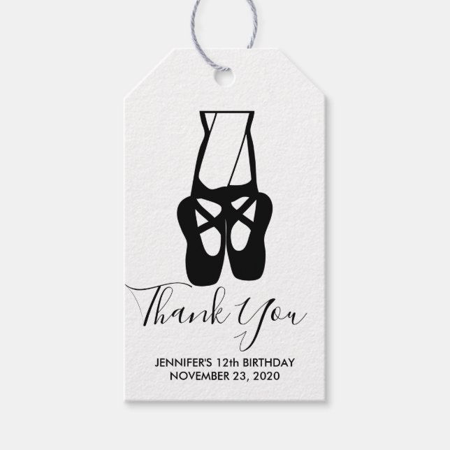 Cute Ballet Dancer Ben & Tofflor Tack Presentetikett (Framsidan)