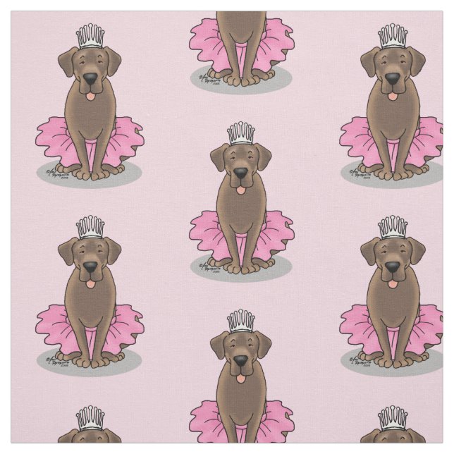 Cute Ballet Princess Chocolate Labrador Retriever Tyg (Provkarta)