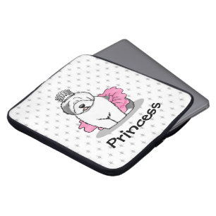 Cute Ballet Princess Old English Sheepdog Grått 1 Laptop Fodral