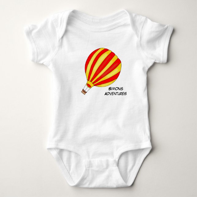 Cute Balloon Baby Äventyr Gift Birth Date Kid T Shirt (Framsida)