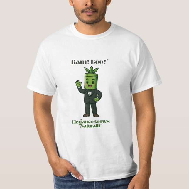 Cute Bamboo gentleman | Funny Kawaii Plant för Eco T Shirt (Framsida)