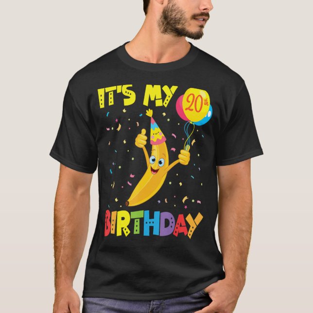 Cute Banana Ansikte Balloons Lycklig, du är min 20 T Shirt (Framsida)