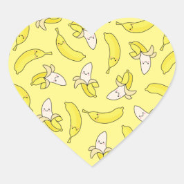 Cute Banana Barns födelsedag Kawaii Hjärtformat Klistermärke