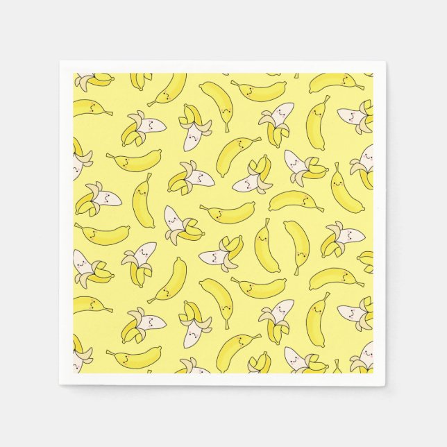 Cute Banana Barns födelsedag Kawaii Pappersservett (Framsidan)