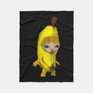 Cute Banana Cat Lycklig Bananacat Meme Kattunge Lo Fleecefilt