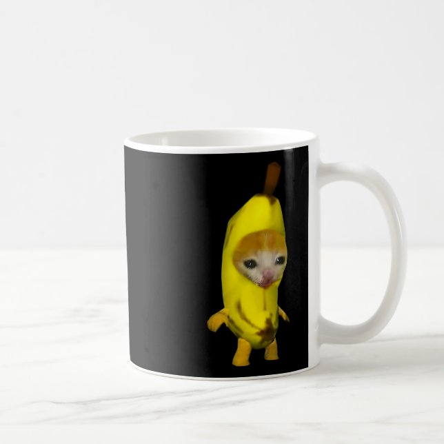 Cute Banana Cat Lycklig Bananacat Meme Kattunge Lo Kaffemugg (Höger)