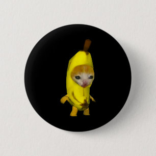 Cute Banana Cat Lycklig Bananacat Meme Kattunge Lo Knapp