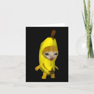 Cute Banana Cat Lycklig Bananacat Meme Kattunge Lo Kort