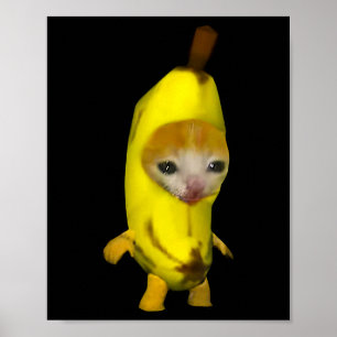 Cute Banana Cat Lycklig Bananacat Meme Kattunge Lo Poster