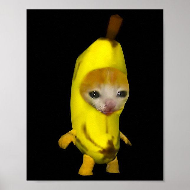Cute Banana Cat Lycklig Bananacat Meme Kattunge Lo Poster (Framsidan)