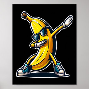 Cute Banana Dabbing Dancing Shirt Funny Kids Skriv Poster