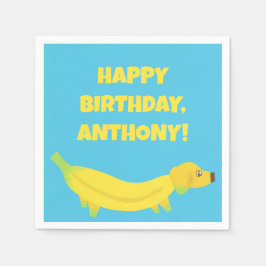 Cute Banana Dogs Custom Party Pappersservett