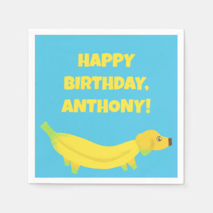 Cute Banana Dogs Custom Party Pappersservett