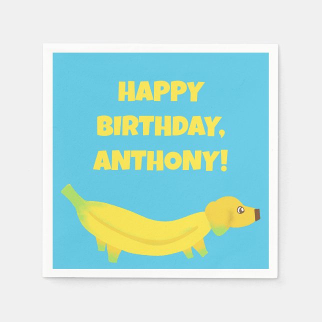 Cute Banana Dogs Custom Party Pappersservett (Framsidan)