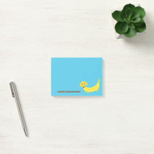 Cute Banana Hund Bright Blue Post-it Block