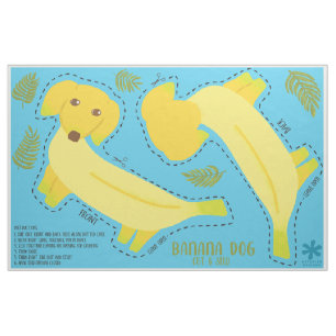 Cute Banana Hund cut and Sew Plushie Tyg