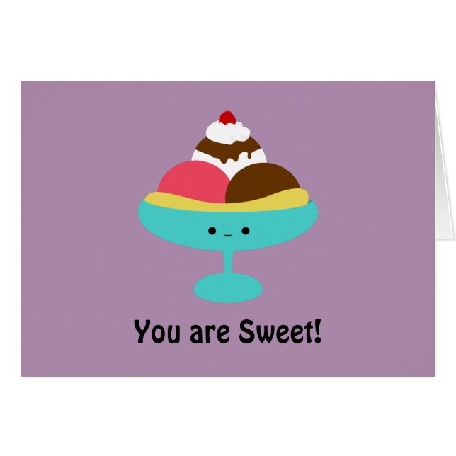 Cute Banana Split OBS Kort (Framsidan Horizontal)