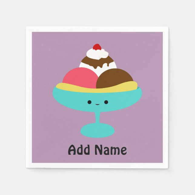 Cute Banana Split Pappersservett (Framsidan)