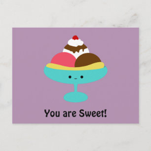 Cute Banana Split Vykort