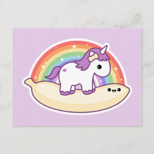 Cute Banana Unicorn Vykort
