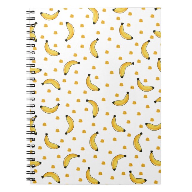 Cute Bananas - Sömlösa - Frukt Mönster Anteckningsbok (Framsidan)