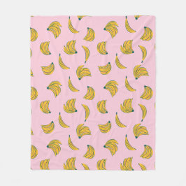 Cute-bananer i rosa fleecefilt