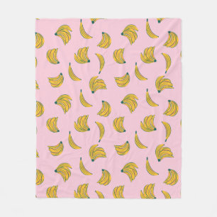 Cute-bananer i rosa fleecefilt
