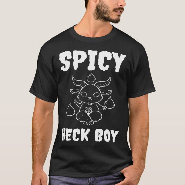 Cute Baphomet Horned Sabbatic Goat Spicy Heck Boy T Shirt (Framsida)
