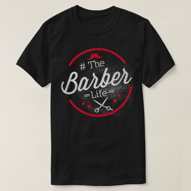 Cute Barber Life Professionell Barbershop T Shirt (Design framsida)