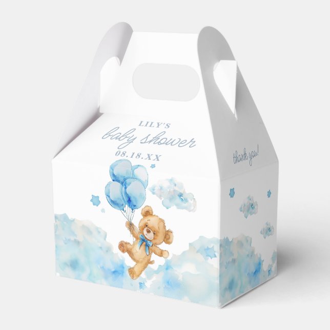 Cute Barly Wait Blue Boy Baby Shower Presentaskar (Framsidan Sidan)