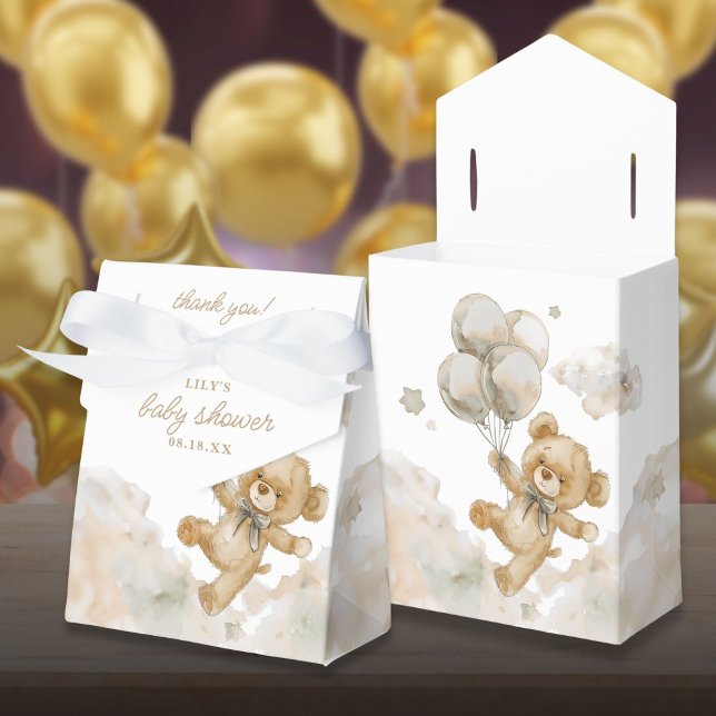 Cute Barly Wait Gender Neutral Baby Shower Presentaskar (Cute Bearly Wait Gender Neutral Baby Shower Favor Boxes)