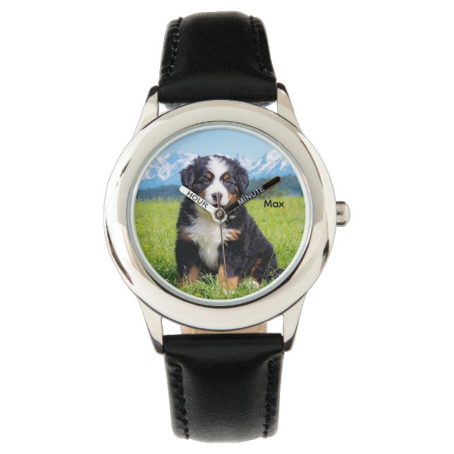 Cute Barn Bernese Mountain Hund Personlig Armbandsur (Framsida)