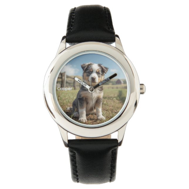 Cute Barn Cattle Hund Personlig Armbandsur (Framsida)