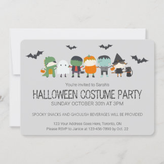 Cute Barn Halloween Costume Party Inbjudningar