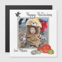 Cute Barn Halloween-fotomagnetiskt kort