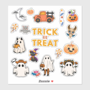 Cute Barn Halloween Ghost Pumpkin Stickers Klistermärken