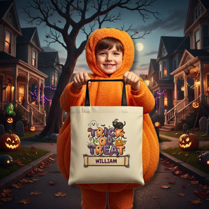 Cute Barn Halloween Trick eller Trick Tote Bag Tygkasse