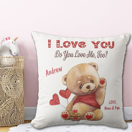 Cute Barn Nalle I Kärlek You Valentine Kudde