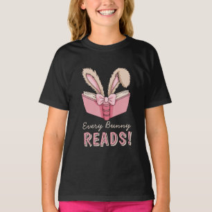 Cute Barn Påskhare Läser Bok Älskare T Shirt