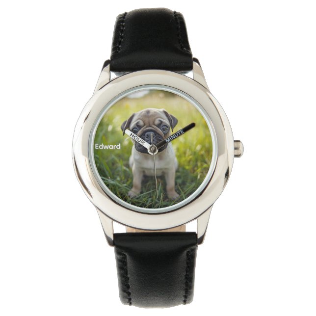 Cute Barn Personlig Pug Armbandsur (Framsida)