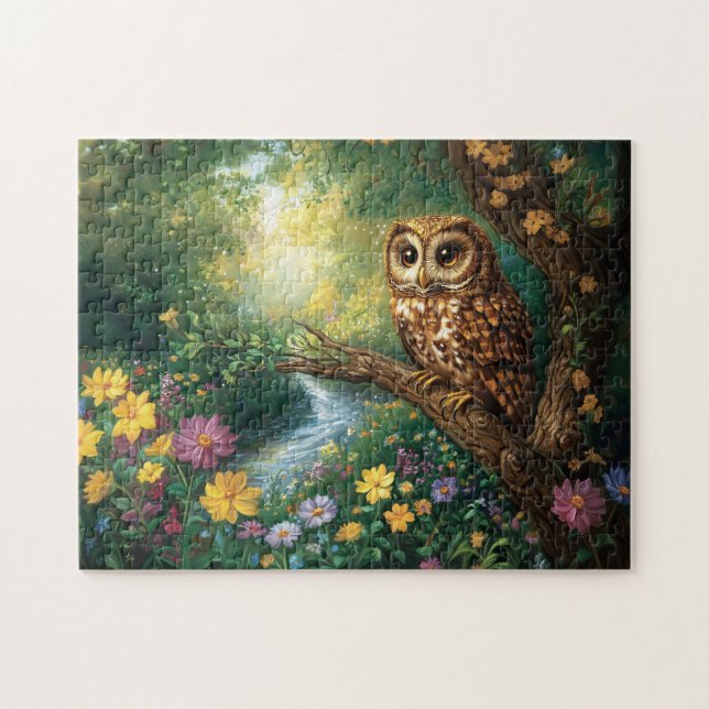 Cute Barn Uggla, anchanted Forest Art Pussel (Horisontell)