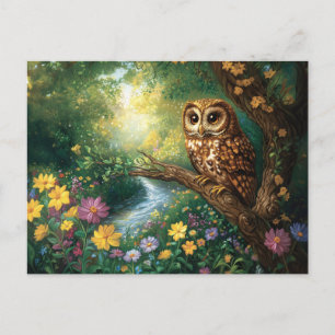 Cute Barn Uggla, anchanted Forest Art Vykort