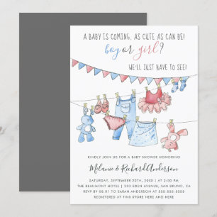 Cute Barnkläder Gender Visa babyskor för Party Inbjudningar