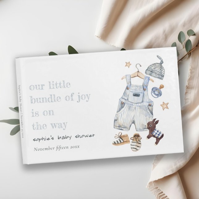 Cute Barnkläders Essentials Blue Boy Baby Shower Gästböcker (Skapare uppladdad)