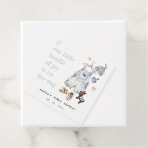 Cute Barnkläders Essentials Blue Boy Baby Shower Gåvor Etiketter