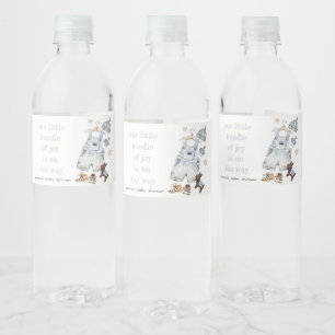 Cute Barnkläders Essentials Blue Boy Baby Shower Vattenflaskor Etikett