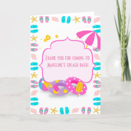Cute barns födelsedag bassäng party tackkort